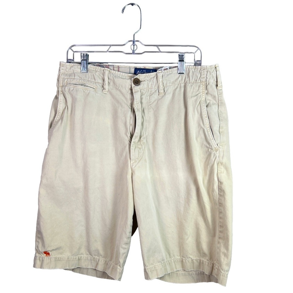 Y2K Abercrombie & Fitch Mens Chino Shorts 31 Tan Preppy